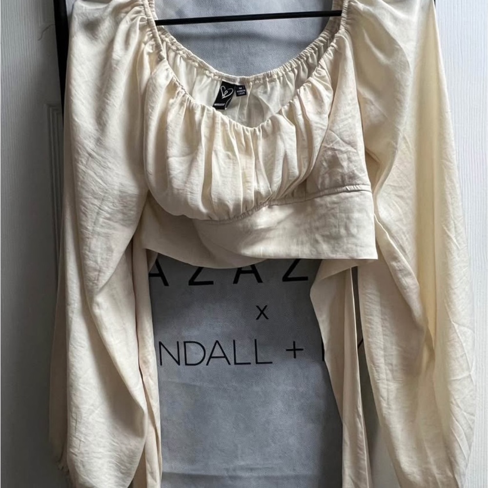 Cream Long Sleeve Women's Top